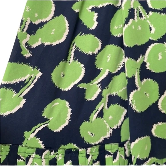 Tory Burch Eloriane Navy/Green Leaf Print Silk
Halter Dress Size 8 - Picture 10 of 14